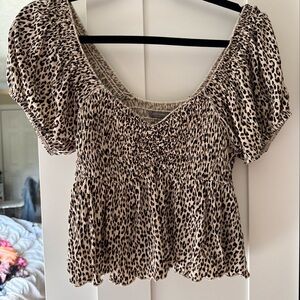 Urban outfitters cheetah print ruched peplum